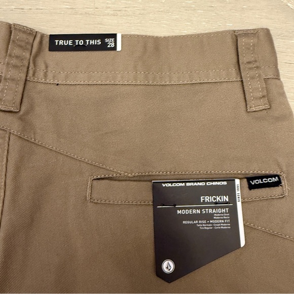 Volcom Tan Flat Front Shorts Modern Straight Chinos Back to School - Picture 7 of 7